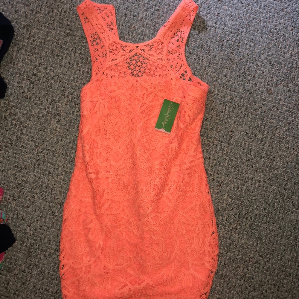 BRAND NEW CORAL LILLY PULITZER MINI DRESS